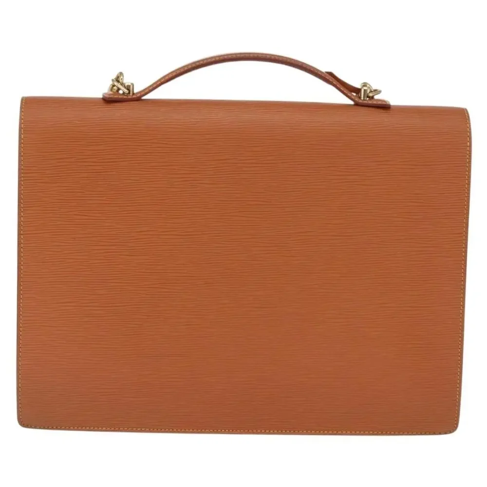 Louis Vuitton Epi Porte Documents Bandouliere Brown Briefcase